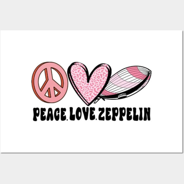 Peace Love & Zeppelin Wall Art by David Brown